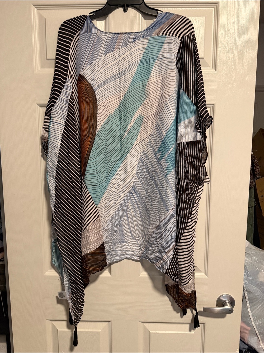 Lightweight Blue & Brown Printed Kimono - Unbranded - Picture 4 of 6